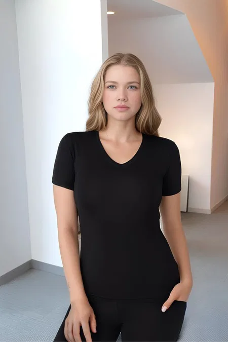 Pamuklu Nefes Alabilen Kısa Kollu T-Shirt Confeo 801 - Siyah