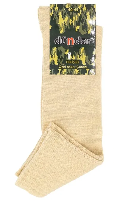 Kışlık 12'li Erkek Pamuklu Havlu Asker Çorap 40-44 Dündar 9518 - Askeri Yeşili