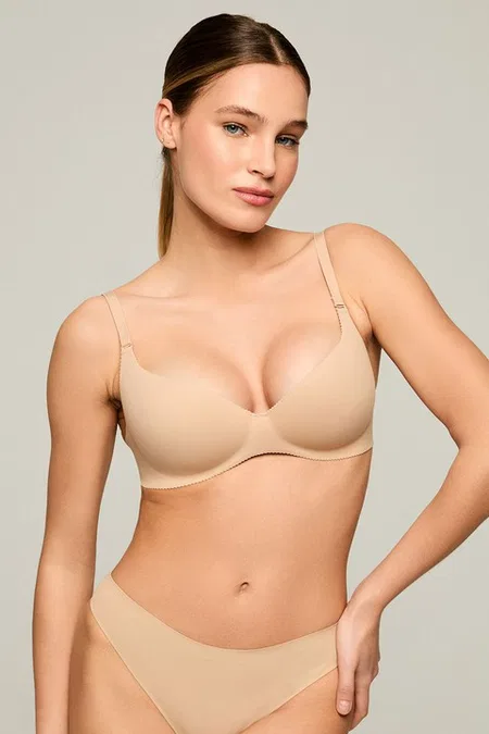 KOM Linda Dikişsiz Push Up Dolgulu Sütyen - Ten