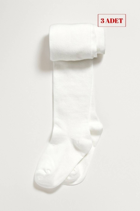 Kozal 3'lü Pamuklu Çocuk Külotlu Çorap CKOZ01442-1