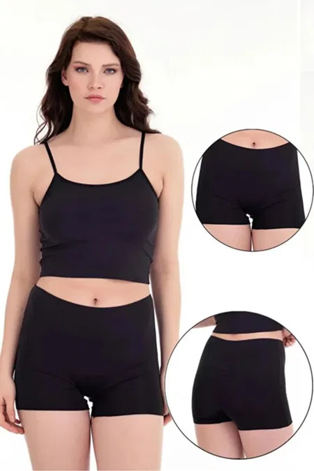 Lazer Kesim Boxer Şort Form Angel 6005 - Siyah