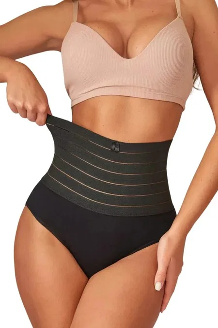 Lazer Kesim Yüksek Bel Slip Korse Form Angel 3206 - 3 Adet - Siyah