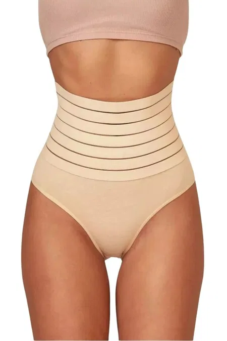 Lazer Kesim Yüksek Bel Slip Korse Form Angel 3206 - 3 Adet - Ten