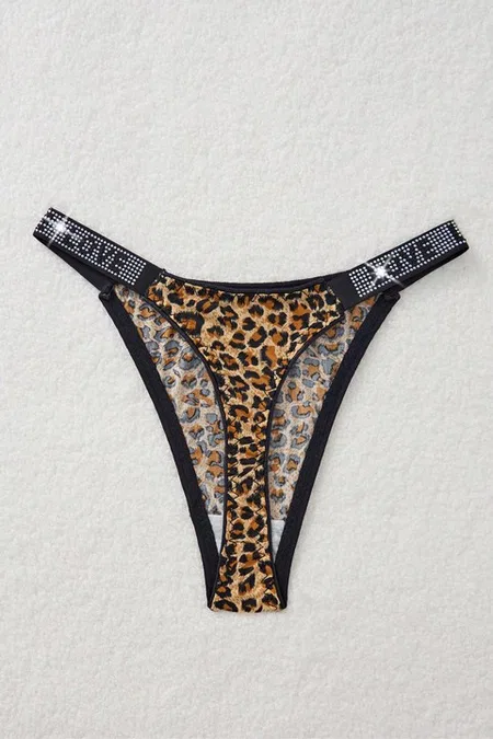 Leopar Fantazi Tanga Şeritli Feel Lady F1067 - Kahverengi