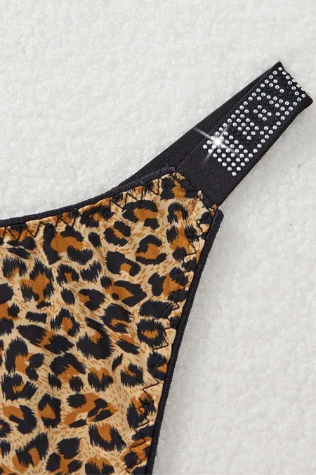 Leopar Fantazi Tanga Şeritli Feel Lady F1067 - Kahverengi