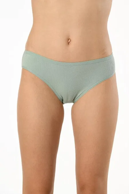 Pamuklu Raporlu Ribana Kadın Bikini Külot Kota 5026 - Asorti