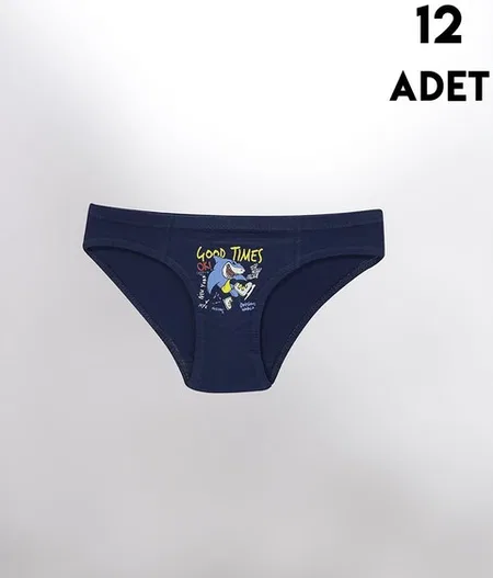 Parça Baskılı Penye Erkek Çocuk Slip Külot 12'li Kota 1019 - Asorti