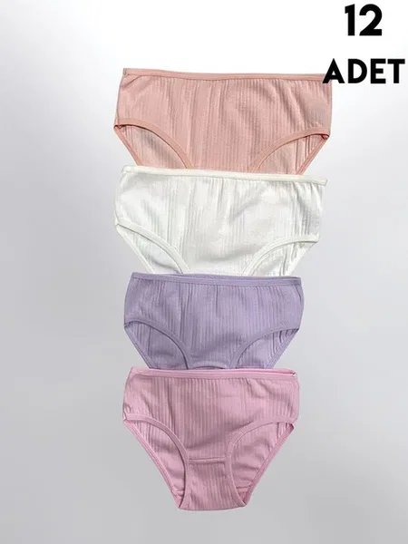 Raporlu Ribana Kız Çocuk Bikini Külot 12'li Kota 3419 - Asorti