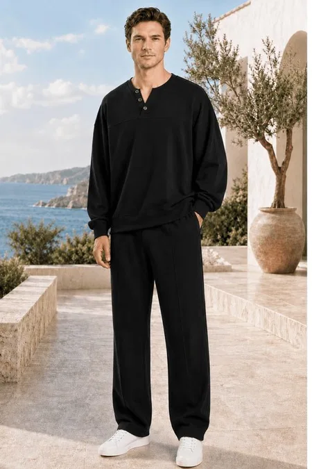 Siyah Erkek T-Shirt Pantolon Takımı Doreanse 4645 - Görsel