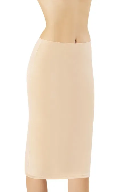 Siyah Kadın Likralı Modal Kapri Jüpon Kota 5102 - Ten