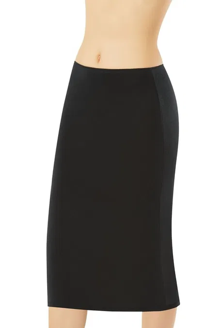 Siyah Kadın Likralı Modal Kapri Jüpon Kota 5102 - Siyah