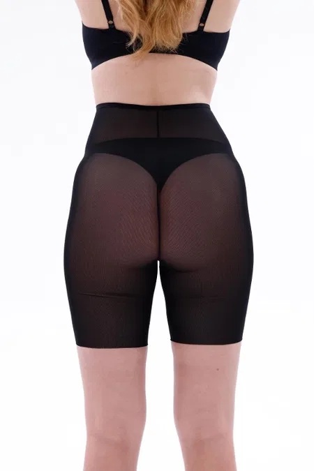 Lazer Dikişli Yüksek Bel Boxer Korse Emay 2705 - Siyah