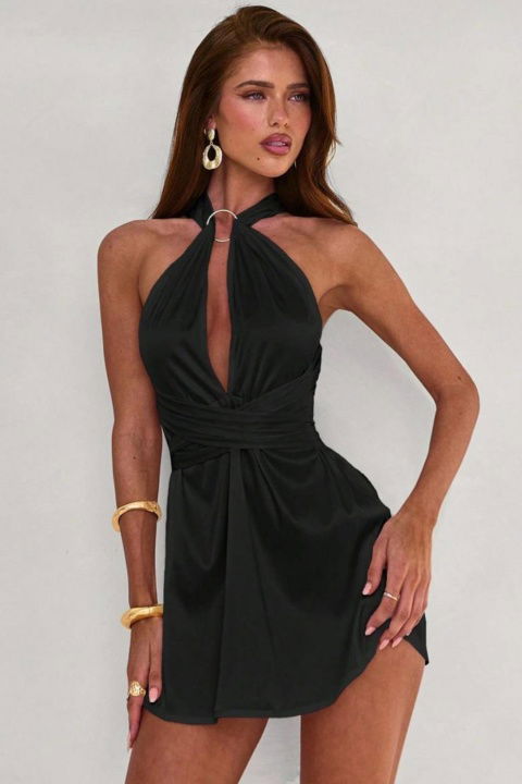 Siyah Mini Dekolteli Elbise Fantezi Kostüm Real Passione 1056