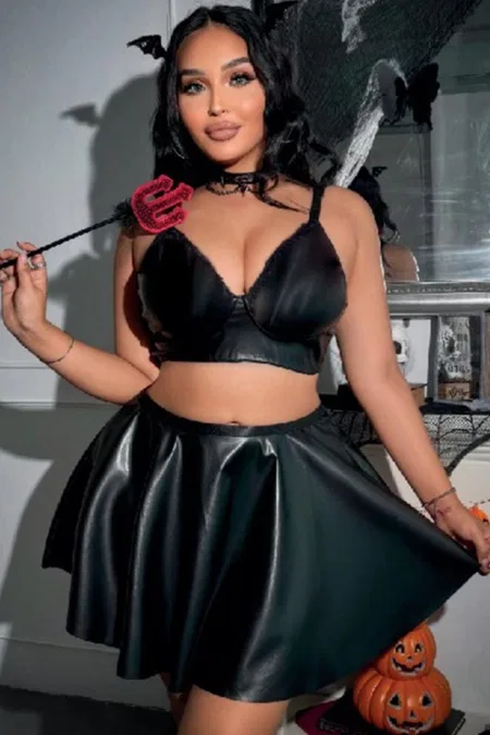 Siyah Lame Etekli Büyük Beden Fantezi Body Real Passione 40024 - Siyah