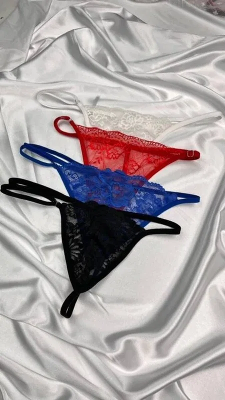 Transparan Dantel Tanga Külot Venlisa V6500 - Siyah
