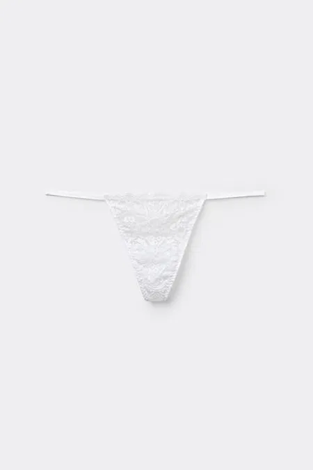 Transparan Dantel Tanga Külot Venlisa V6500 - Beyaz