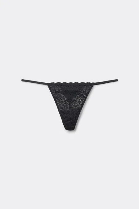Transparan Dantel Tanga Külot Venlisa V6500 - Siyah