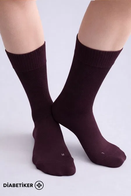 Unisex Diyabetik Bambu Soket Çorap Mısırlı UMDK000021 - Siyah