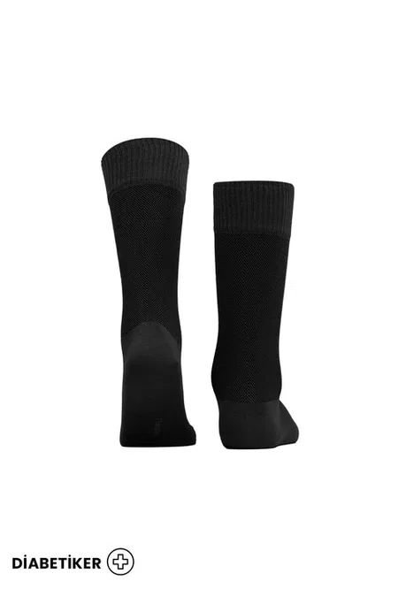 Unisex Diyabetik Bambu Soket Çorap Mısırlı UMDK000021 - Siyah