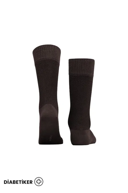 Unisex Diyabetik Bambu Soket Çorap Mısırlı UMDK000021 - Siyah