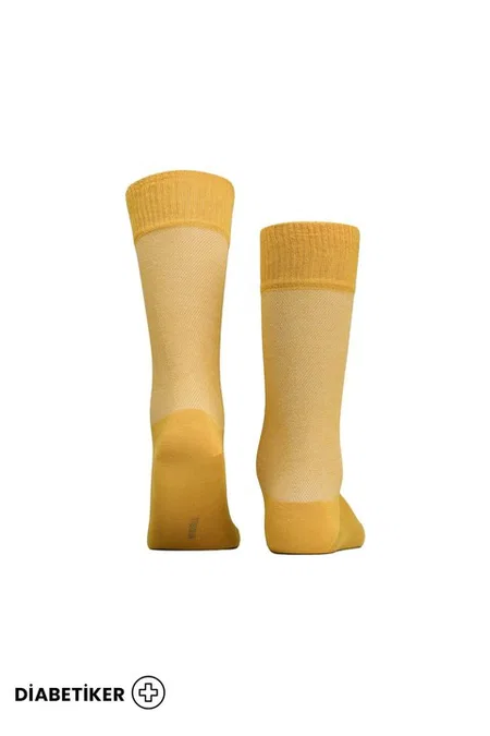 Unisex Diyabetik Bambu Soket Çorap Mısırlı UMDK000021 - Siyah