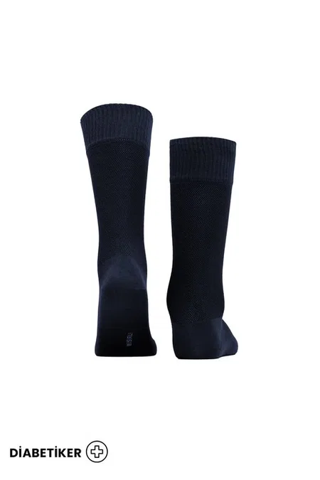 Unisex Diyabetik Bambu Soket Çorap Mısırlı UMDK000021 - Siyah