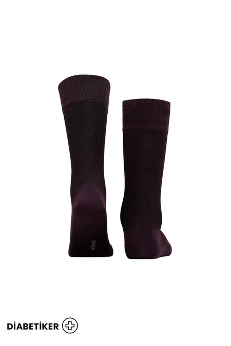 Unisex Diyabetik Bambu Soket Çorap Mısırlı UMDK000021 - Siyah