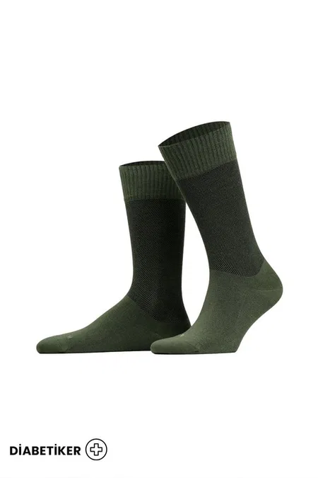 Unisex Diyabetik Bambu Soket Çorap Mısırlı UMDK000021 - Siyah