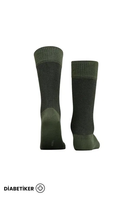 Unisex Diyabetik Bambu Soket Çorap Mısırlı UMDK000021 - Siyah