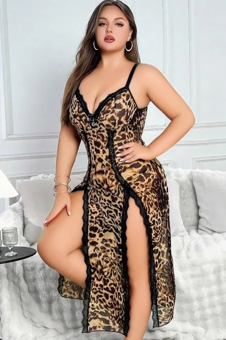 Tek Parça Yırtmaçlı Gecelik Takım Lily Bianca 279 - Siyah