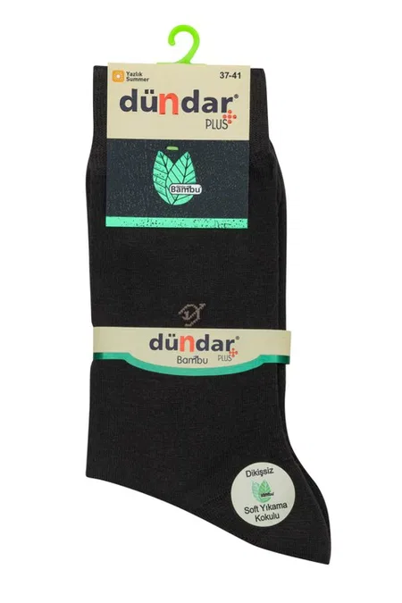 Yazlık İnce 12'li Bambu Erkek Çorap 37-41 Dündar 5640_1 - Siyah