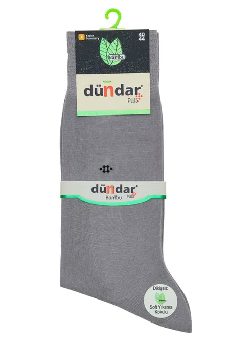 Yazlık İnce 12'li Bambu Erkek Çorap 40-44 Dündar 5534-1 - Gri