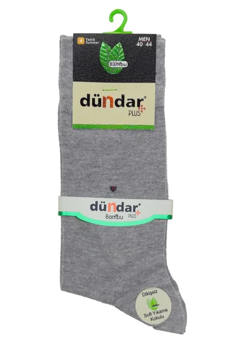 Yazlık İnce 12'li Bambu Erkek Çorap 40-44 Dündar 5534-1 - Gri