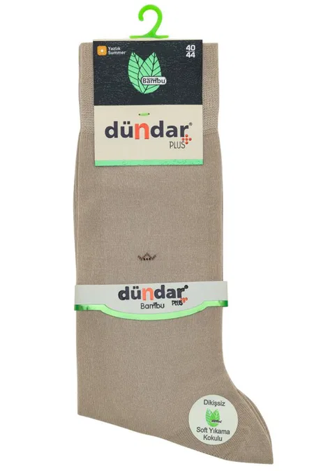Yazlık İnce 12'li Bambu Erkek Çorap 40-44 Dündar 5534-1 - Vizon