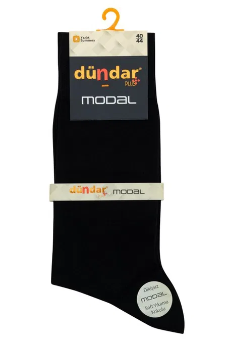 Yazlık İnce 12'li Erkek Modal Çorap 40-44 Dündar 6944 - Siyah