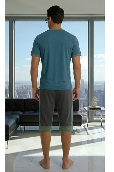 Yeşil Erkek T-Shirt Şort Takım Doreanse 4605 - Görsel